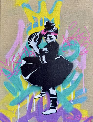 Sporty Graffiti Girl Pop art reproduction