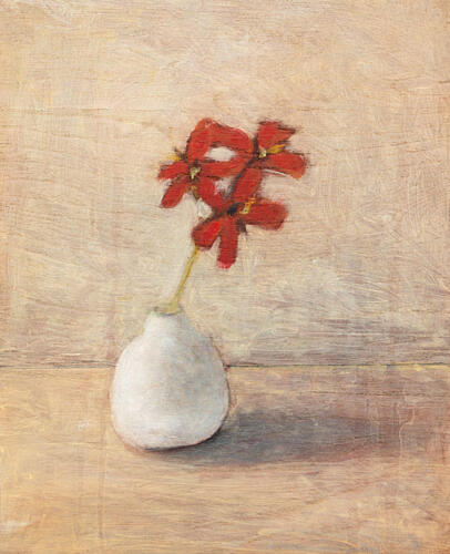 Red Flowers Still Life Art Print