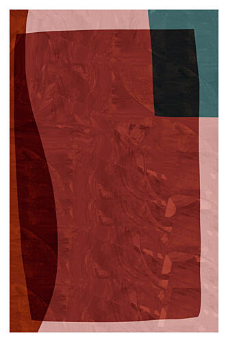 Deep Red Abstract Layers Art Print by Cartissi