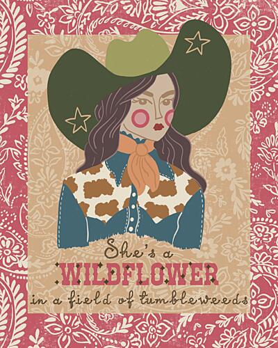 Wildflower Cowgirl Art Print