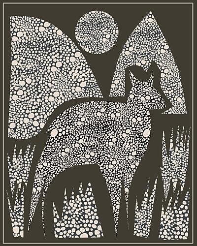 Mystical Fox Night Art Print