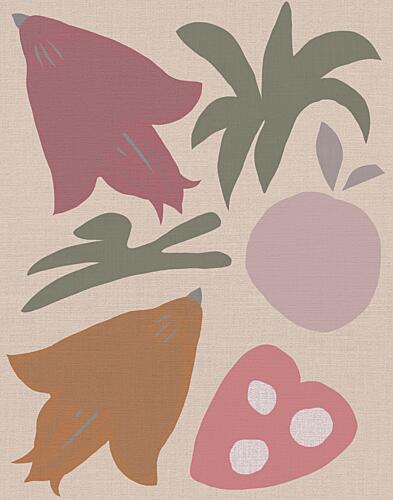 Muted Organic Nature Collage Art Print