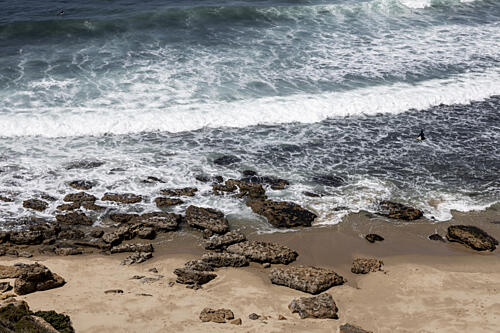 Rocky Beach Waves Art Print
