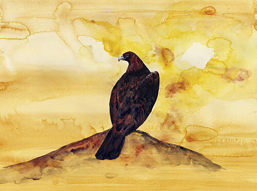 Majestic Golden Eagle Gold Print