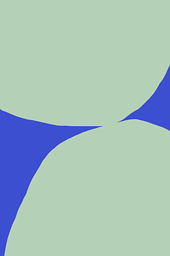 Blue Green Abstract Curves Art Print