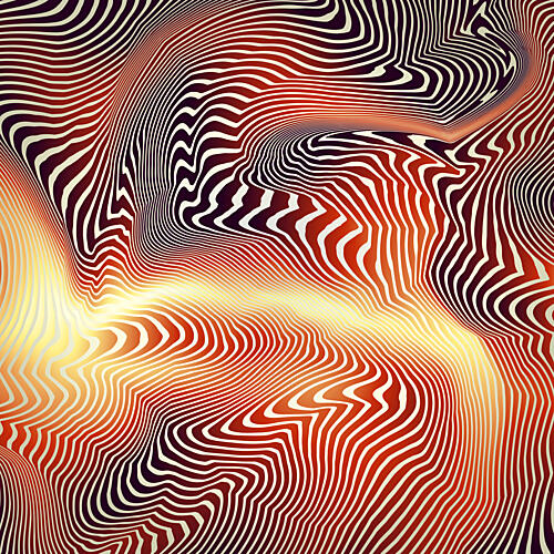 Flowing Golden Waves Gold Print