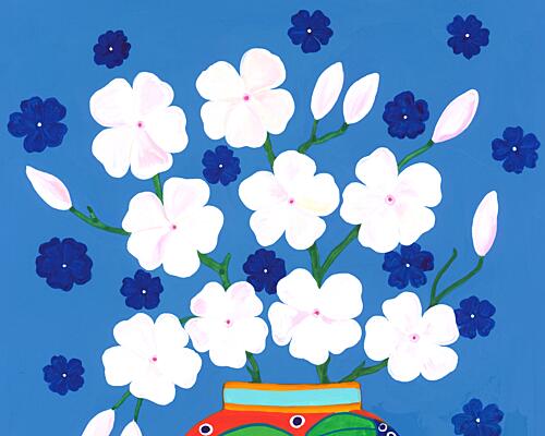 Cheerful Floral Vase Art Print