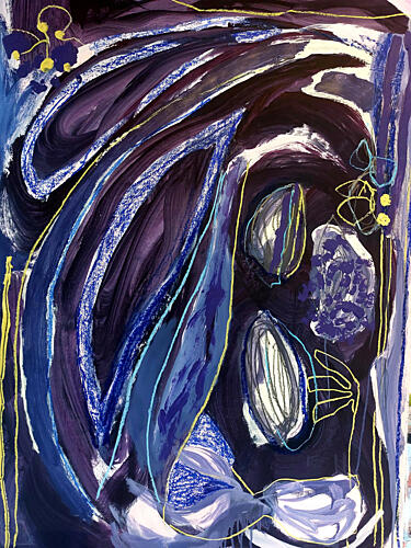 Deep Blue Abstraction Art Print by Monika Riethmueller