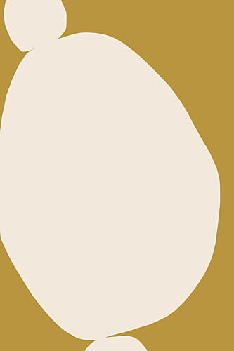 Organic Gold Shapes Gold Print