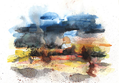 Vibrant Abstract Horizon Art Print