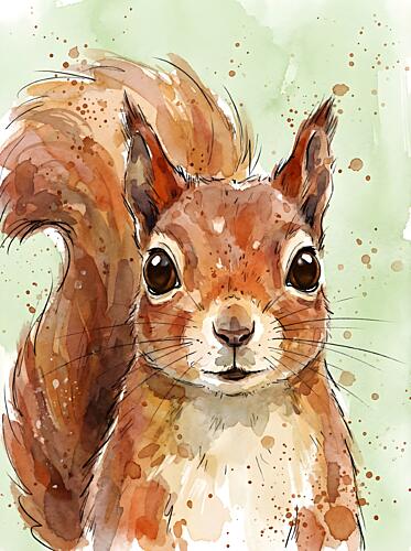 Red Squirrel Portrait Art Print