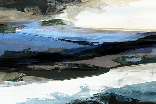 Abstract Blue Waterscape Art Print by Cartissi
