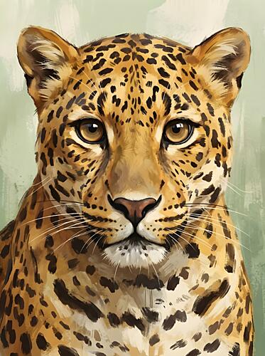 Majestic Leopard Gaze Art Print