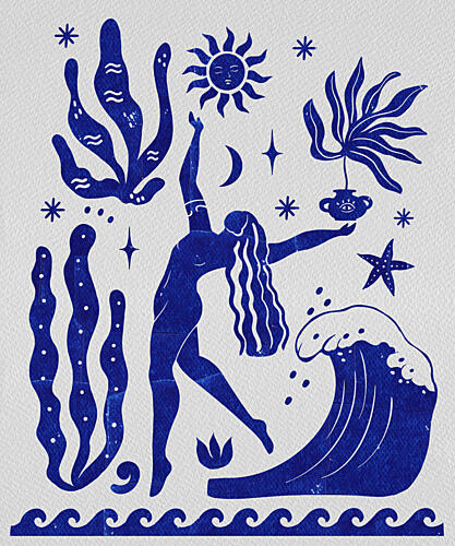 Celestial Ocean Woman Dance Print