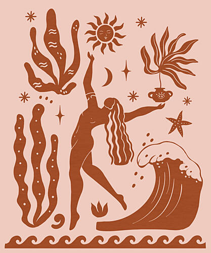 Dancing Ocean Goddess Art Print