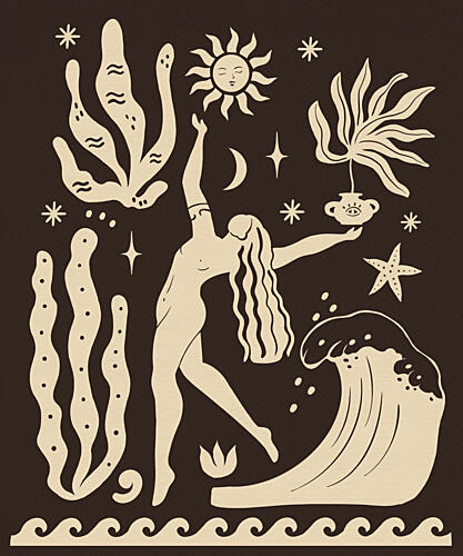 Celestial Ocean Dancer Art Print