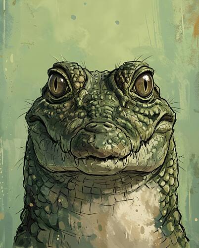 Smiling Baby Crocodile Art Print