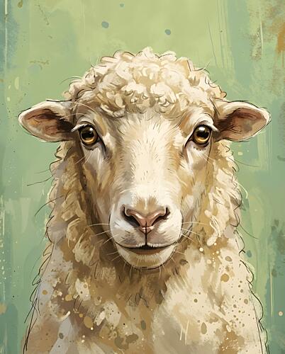 Curious Sheep Face Art Print