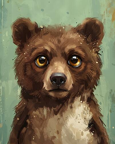 Curious Bear Cub Art Print