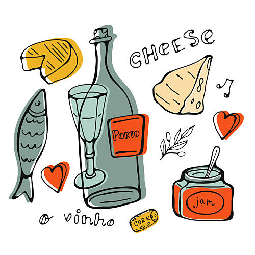 Porto Food and Wine Sketch Art déco reproduction