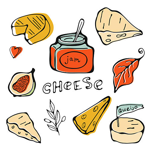 Delicious Cheese and Jam Art déco reproduction
