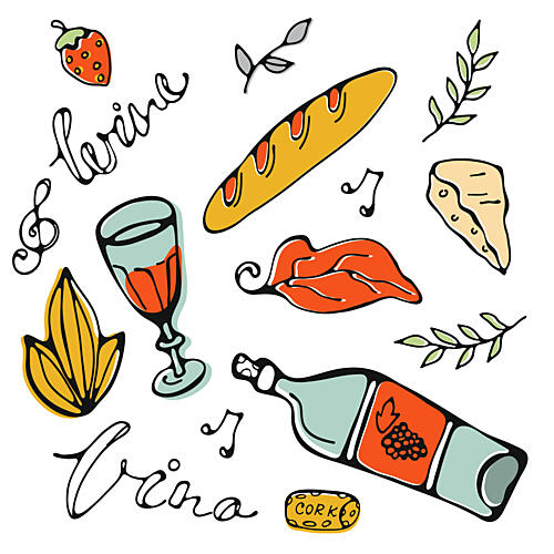 Delightful Wine and Bites Art déco reproduction