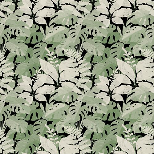 Muted Tropical Foliage Art déco reproduction