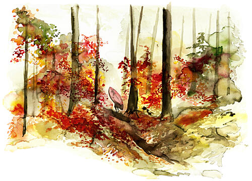 Autumn Forest Surf Journey Art déco reproduction