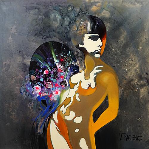 Abstract Floral Woman Art déco reproduction
