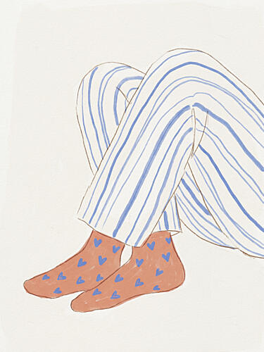 Cozy Striped Lounging Art déco reproduction