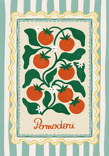 Rustic Italian Pomodori Art déco reproduction