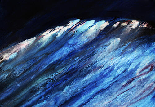 Crashing Deep Blue Wave Art Print
