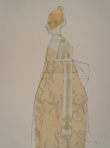 Golden Kimono Profile Gold Print