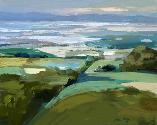 Rolling Hills Ocean View Art déco reproduction