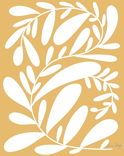 Organic White Foliage Art déco reproduction