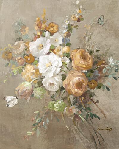 Soft Romantic Flowers Art déco reproduction