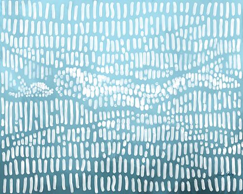 Blue Wavy Abstract Art déco reproduction