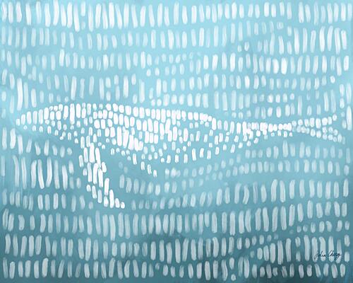 Abstract Blue Whale Art déco reproduction