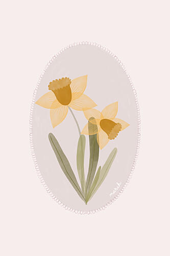 Soft Spring Daffodils Art déco reproduction