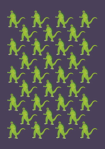 Green Monster Pattern Art déco reproduction