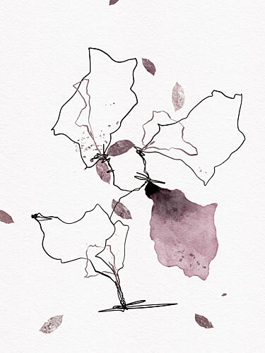 Flowing Mauve Petals Art déco reproduction