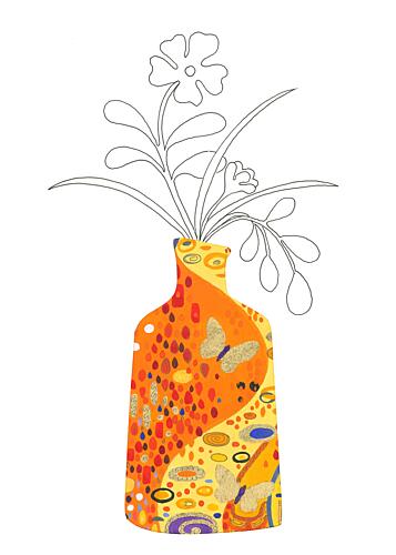 Golden Butterfly Vase Art déco reproduction
