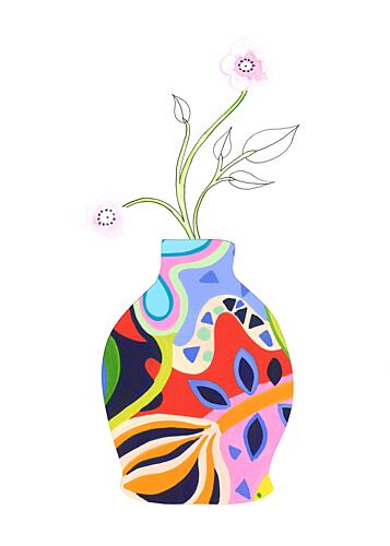 Colorful Patterned Vase Art déco reproduction