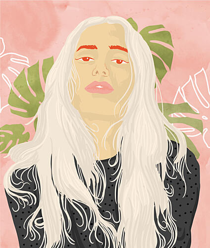 Blonde Tropical Gaze Art déco reproduction