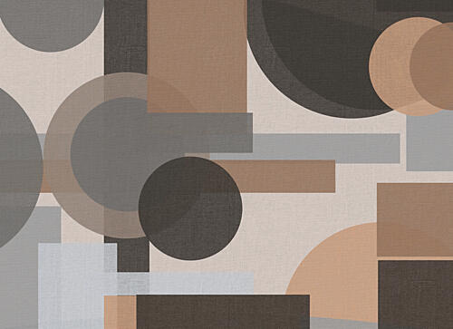 Neutral Geometric Layers Art déco reproduction