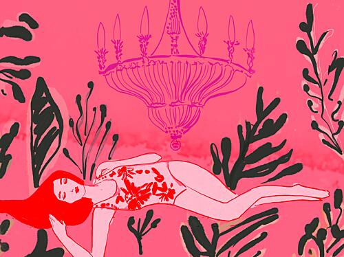 Pink Paradise Dream Art déco reproduction
