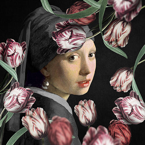 Mysterious Floral Gaze Art déco reproduction