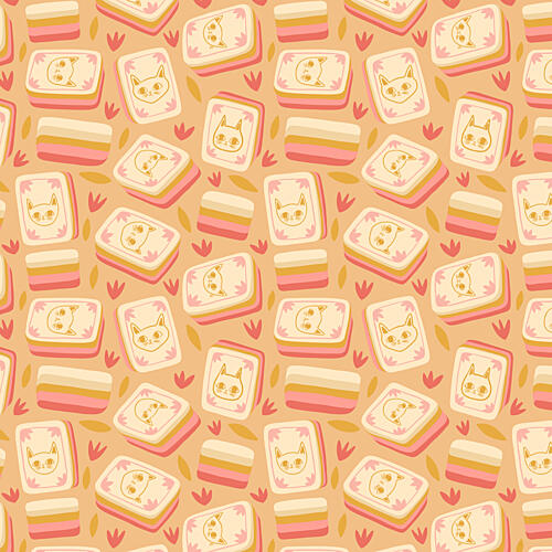 Pastel Cat Candy Art déco reproduction