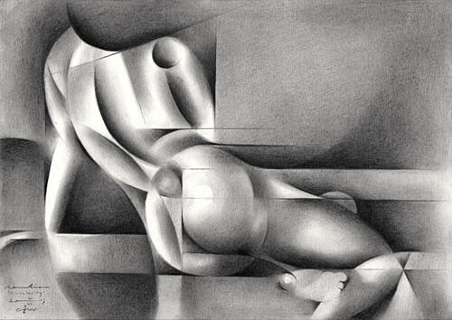 Geometric Nude Figure Art Print