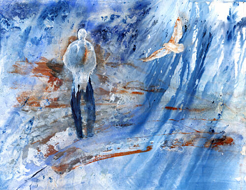 Blue Solitude Flight Art Print